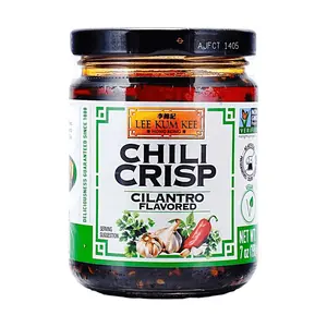 Lee Kum Kee Chili Crisp with Cilantro Flavor - Vegan, Non-GMO, 198g - Savory Spicy Condiment for Noodles, Dumplings, and More