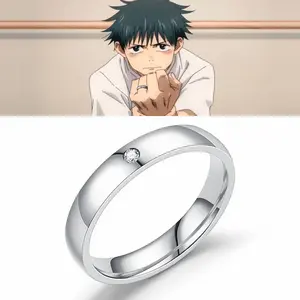 Anime Jujutsu Kaisen Yuta Okkotsu Stainless Steel Ring Cosplay Prop for Men Women Couples Lover Jewelry Accessory Gift