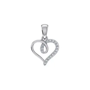 Twisted Heart 10K White Gold & Diamond Pendant