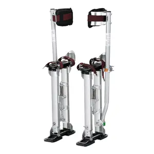 Drywall Stilts: Aluminum, Adjustable Heights 18''-30'' for Painting & Taping, 24''-40'' Silver for Painting, & 36''-50'' Silver with Protective Knee Pads, Durable & Non-slip for Sheetrock, Painting, Walking & Taping