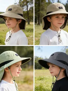 Fashion Sun Hat, Sun Bucket Hat, Outdoor Travel Beach Walk, Boys Girls Hiking Camping, Breathable Polyester, Hand Washable