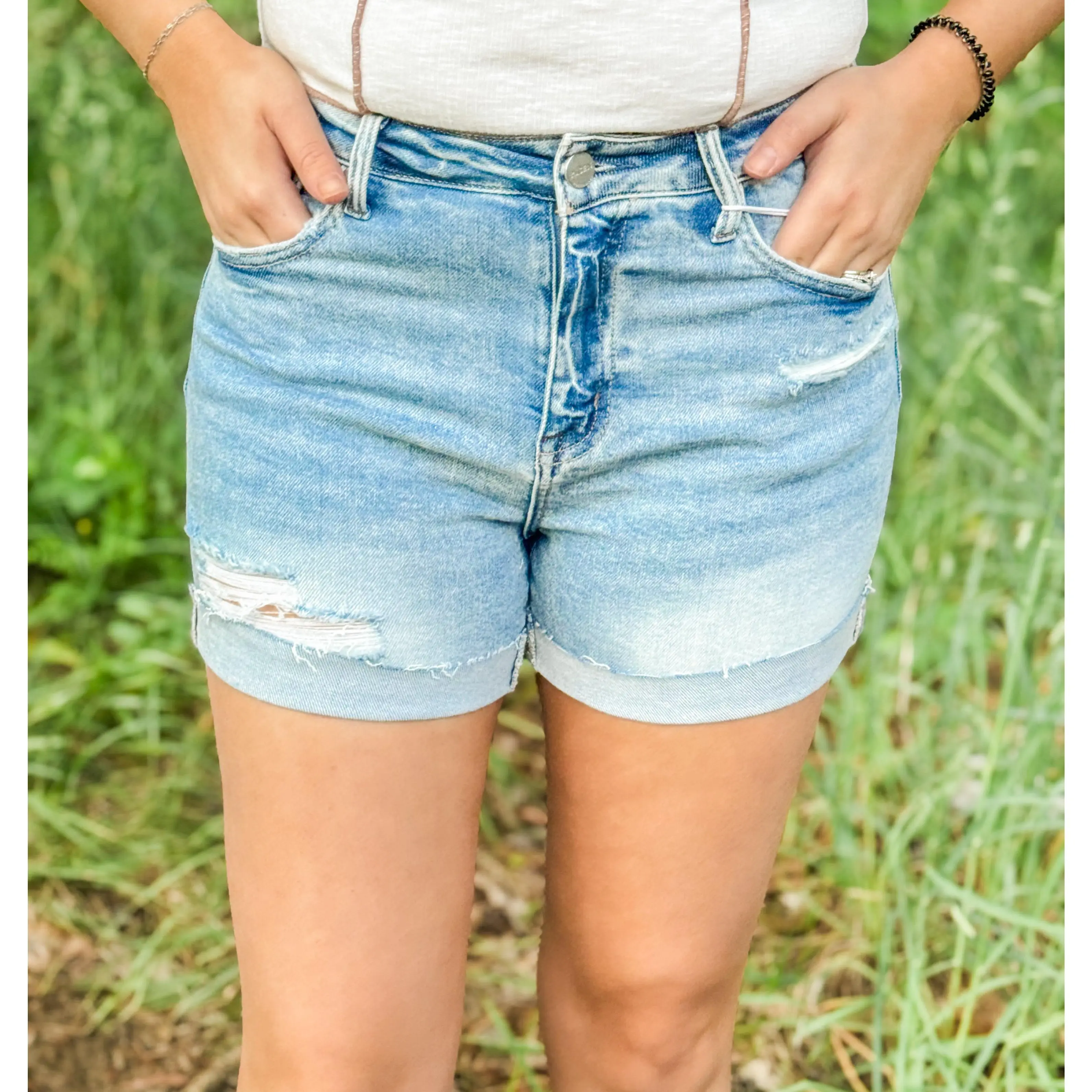 RISEN JEANS- The Riley High Rise Cuffed Shorts RISEN JEANS- The Riley High Rise Cuffed Shorts