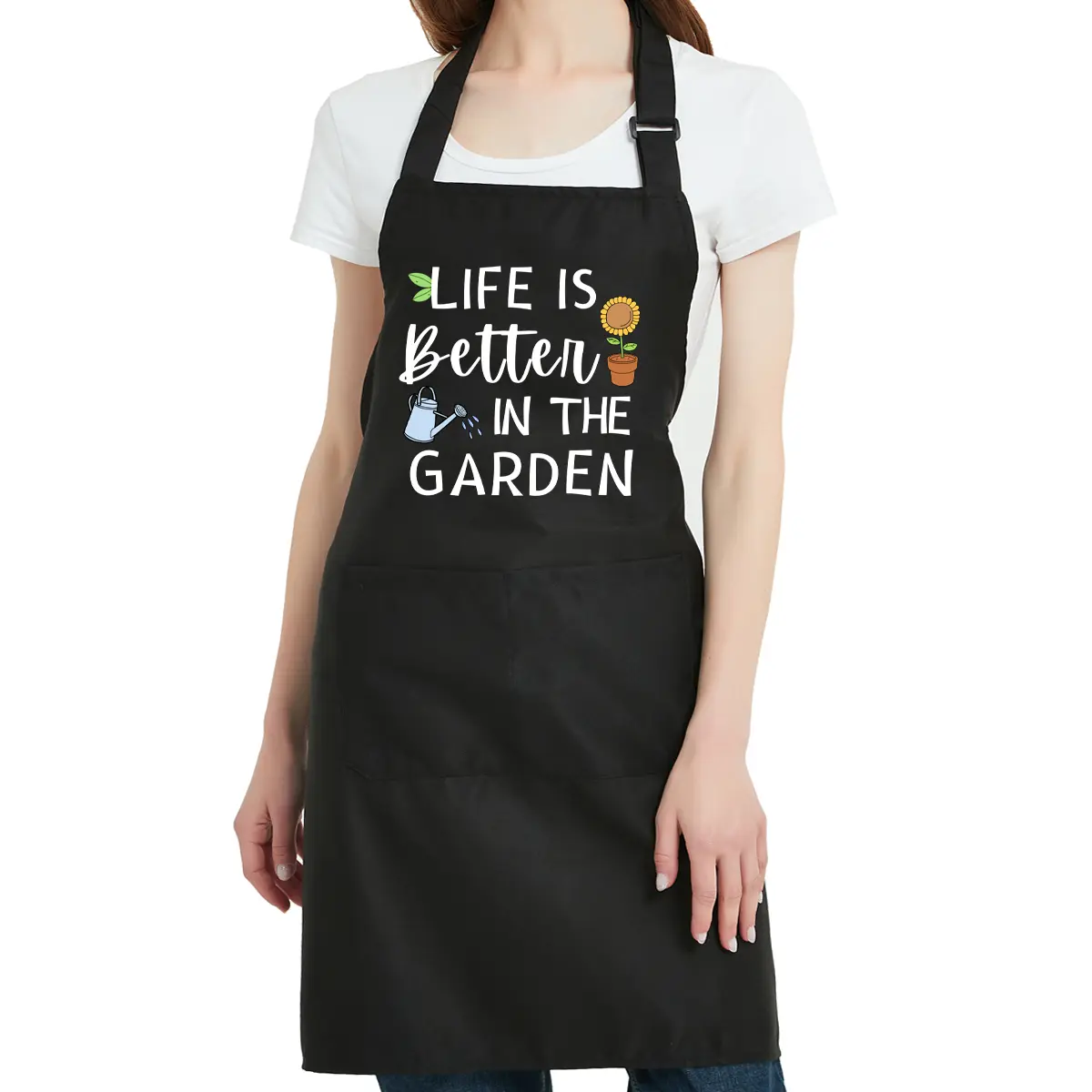 Gardening Apron for Women with 2 Pockets, Cute Garden Apron for Gardener Mom Wife, Plant Gifts for Women Plant Lover Mothers Day Birthday Christmas