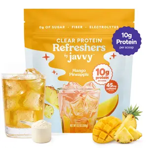 Mango Pineapple Refresher – Premium Clear Whey Protein with Electrolytes & Fiber – 100% Natural Flavors – Zero Artificial Colors & Sweeteners – 45mg of Caffeine, 0g of Sugar, 20 Servings