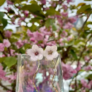 Real dried Cherry Blossom Earrings