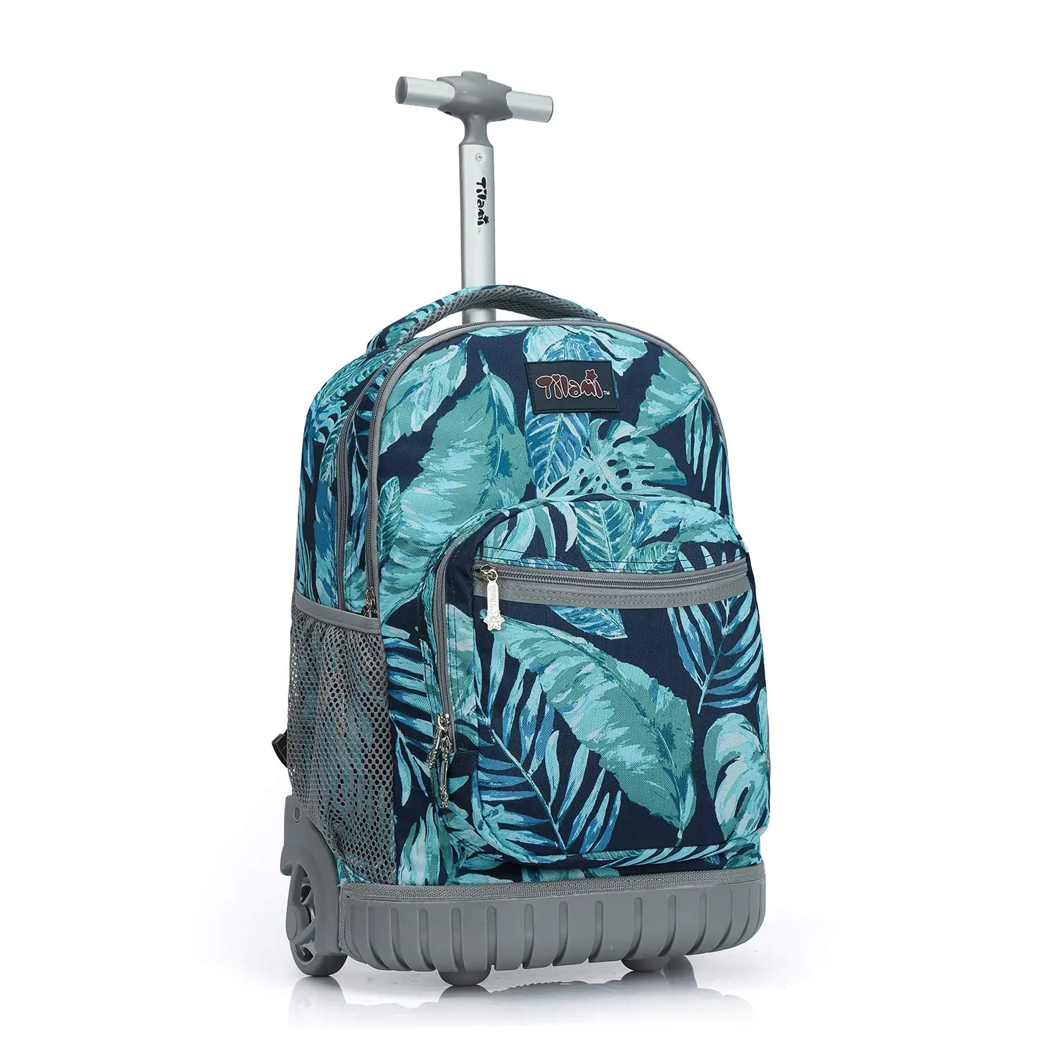 Tilami Rolling Backpack 19 inch Wheeled Boys Girls Travel School Student Trip, Rainforest Green