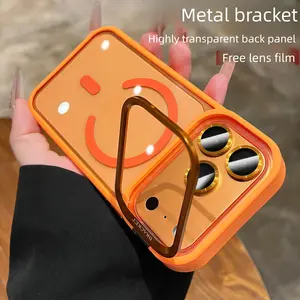 Compatible with iPhone 17 Pro Max Magnetic Case, All-Round Upgrade with Camera Protector, MagSafe, Hidden Metal Kickstand, Shock Absorption, Anti-Slip Ergonomic Grip & Magnetic Icon Drip Art - The Ultimate Phone-Mate