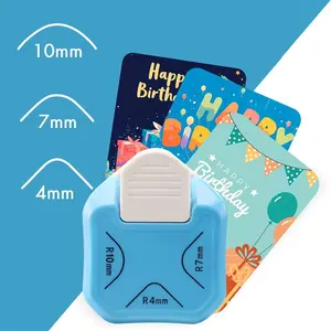 3-In-1 Paper Corner Rounder (r4mm + R7mm + R10mm), Handmade Punch Cutter, Envelope Hole Punch, DIY Projects, Photo Cutting, Card Making, Multifunctional Stationery