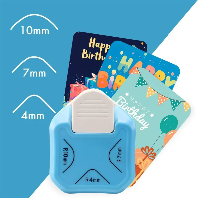 3-In-1 Paper Corner Rounder (r4mm + R7mm + R10mm), Handmade Punch Cutter, Envelope Hole Punch, DIY Projects, Photo Cutting, Card Making, Multifunctional Stationery, Paper Cutters, Cutting Supplies