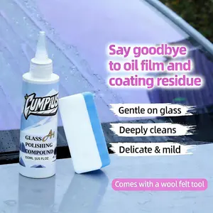 Premium Automotive Glass Oil Film Remover: Cleans glass oil stains and applies a hydrophobic coating; includes rain-repellent, anti-fog cleaning wipes and application tools—suitable for all vehicle models.
