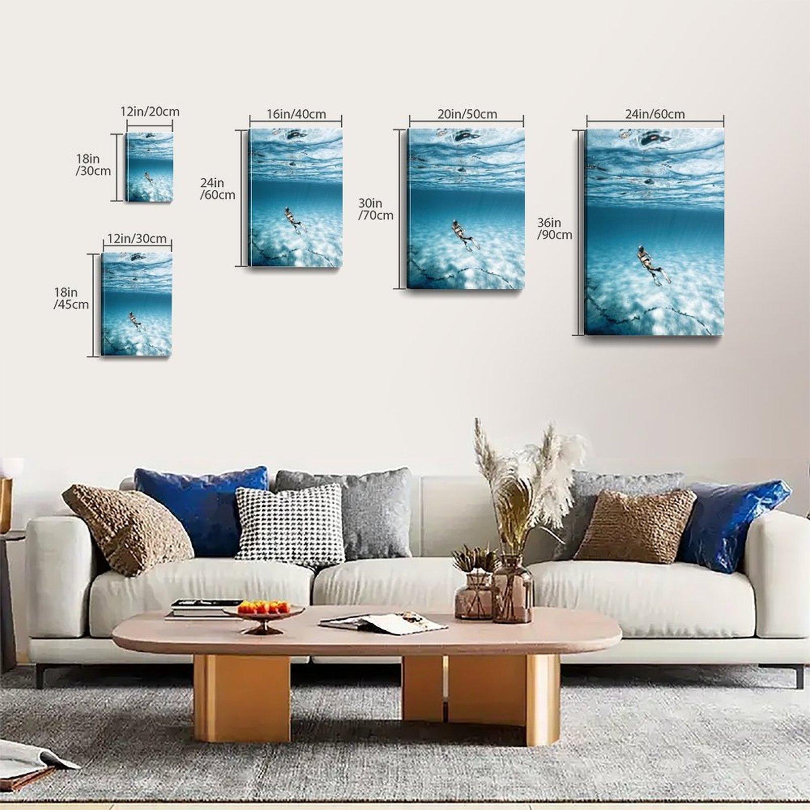 Diving Sports Poster Sports Sea Nature Beach Wave Poster Decorative Painting Canvas Wall Art Picture Print Modern Family Bedroom Decor