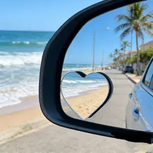 2 Pack Car Heart-Shaped Blind Spot Mirrors, Universal Stick-On Side View Mirrors, Car Exterior Accessories for Cars, SUV, Truck