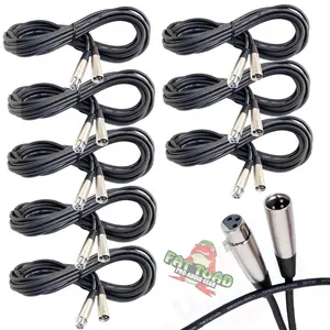 Microphone Cables by FAT TOAD | (8 Pack) 20ft Professional Pro Audio XLR Mic Cord Patch with Female & Male Connector | 24GA Shielded Wire & Balanced for Recording Studio Mixer | Speaker DJ Stage Gear
