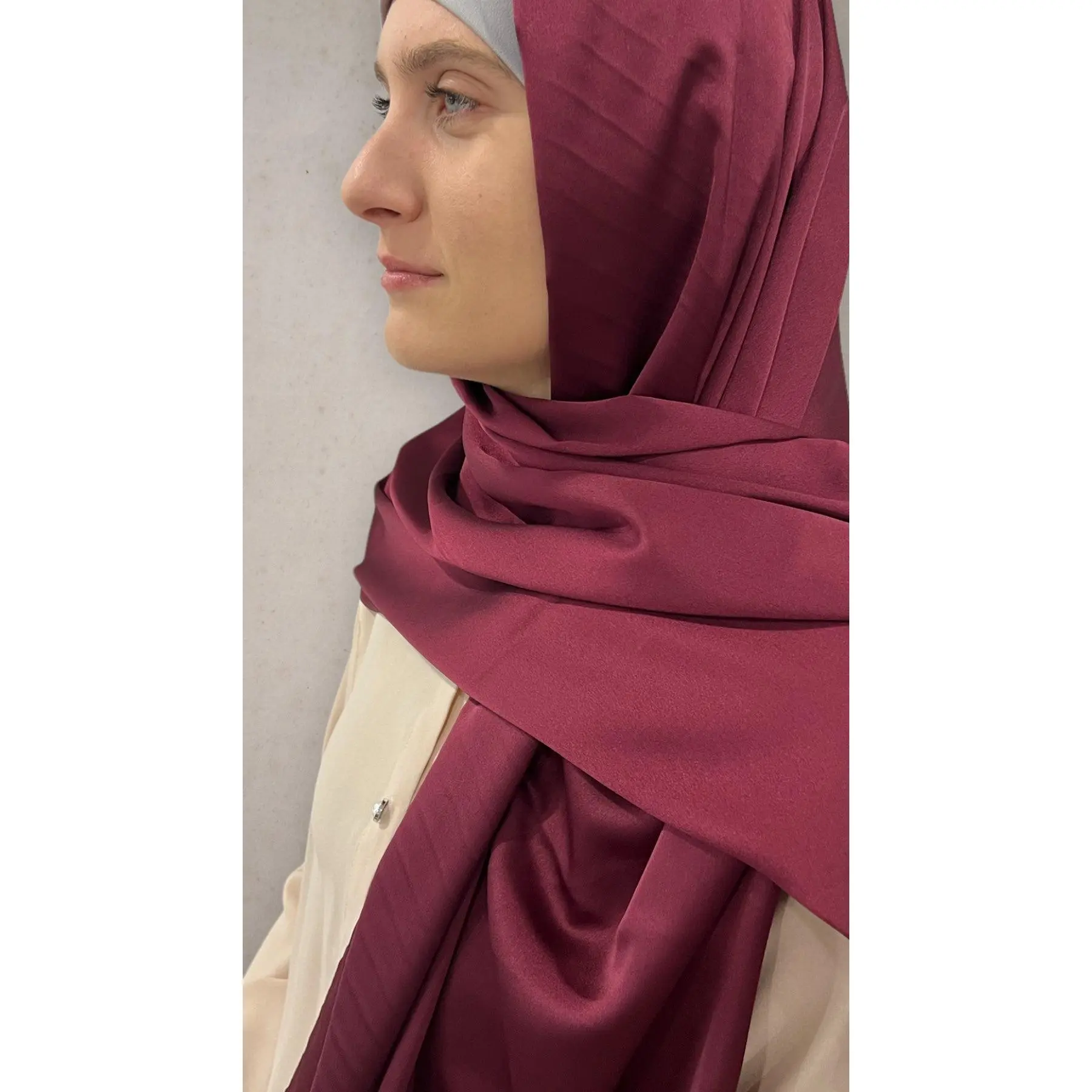 Satin Silk Hijab - Sangria