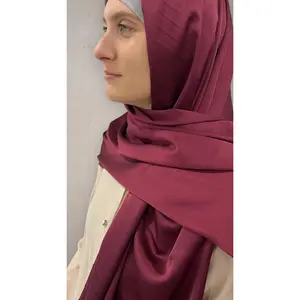Satin Silk Hijab - Sangria