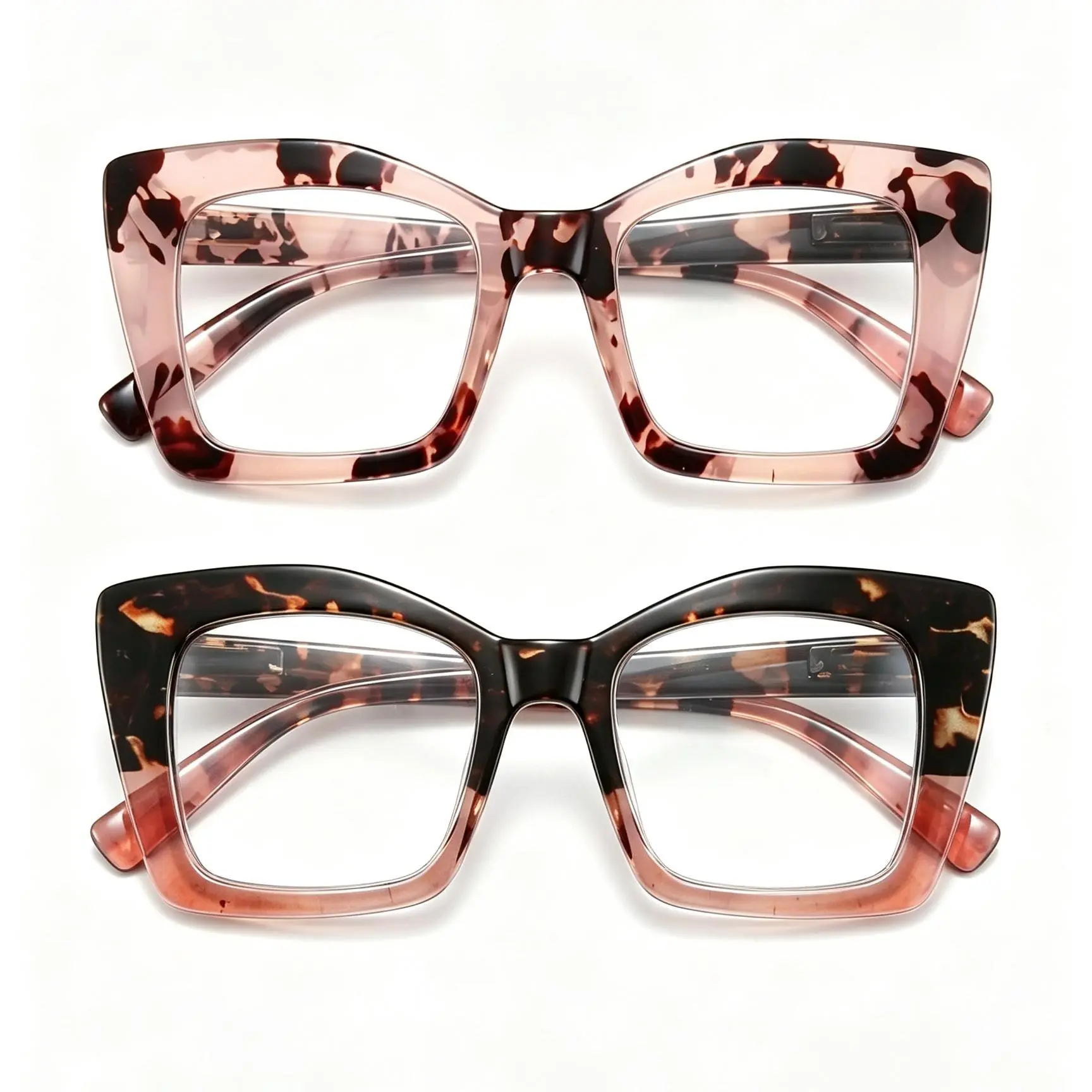 Unisex 2-Pair Multi-Pack Full-Rim Square Bifocal Reading Glasses - PC Polycarbonate Adaptive Photochromic Lenses, Blue Light Blocking, Metal Hinges, Stylish Frames, Premium Multifunctional Eyewear for Style-Conscious Consumers & Daily Use