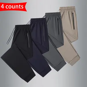 Men’s Summer 4-Pack Joggers — Comfortable Fit, Zipper Pockets, Quick-Dry & Breathable, Easy to Style for Everyday Wear and Streetwear
