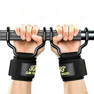 Weight Lifting Hooks Heavy Duty Wrist Straps with Non Slip Grip Adjustable Gym Hooks for Deadlifts Pull Ups Powerlifting Strength Training Workout Gear for Men Women