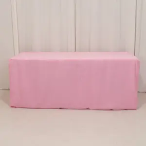 Fitted Polyester Rectangle Tablecloth 72"x30" Pink - Perfect for Standard Tables