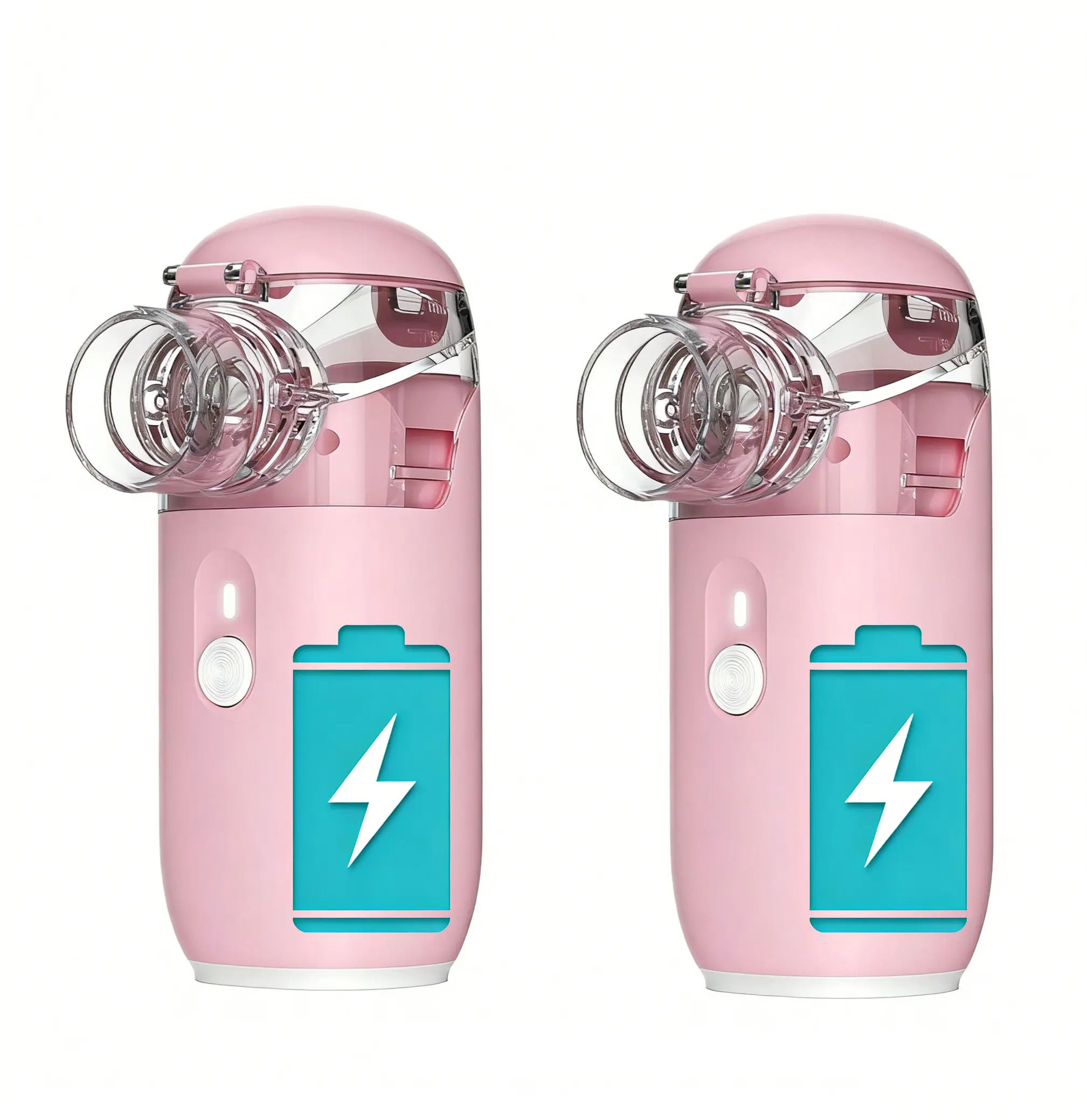 2PCS PINK Nebulizer, Portable Nebulizer, Nebulizer MachineFor Adults And Kids, For Breathing Problems, Nebulizer MasksAnd Adjustable Nebulization Rate Mesh Nebulizer With USBPower Cord, Facial Hydration (No Include Battery)