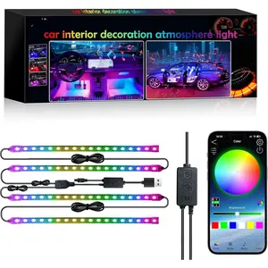 Led Interior Lights, RGB  Interior Lights with App Control, Under Dash Footwell Automotive Led Light Strip,  Ambient Lighting for SUV(1set)