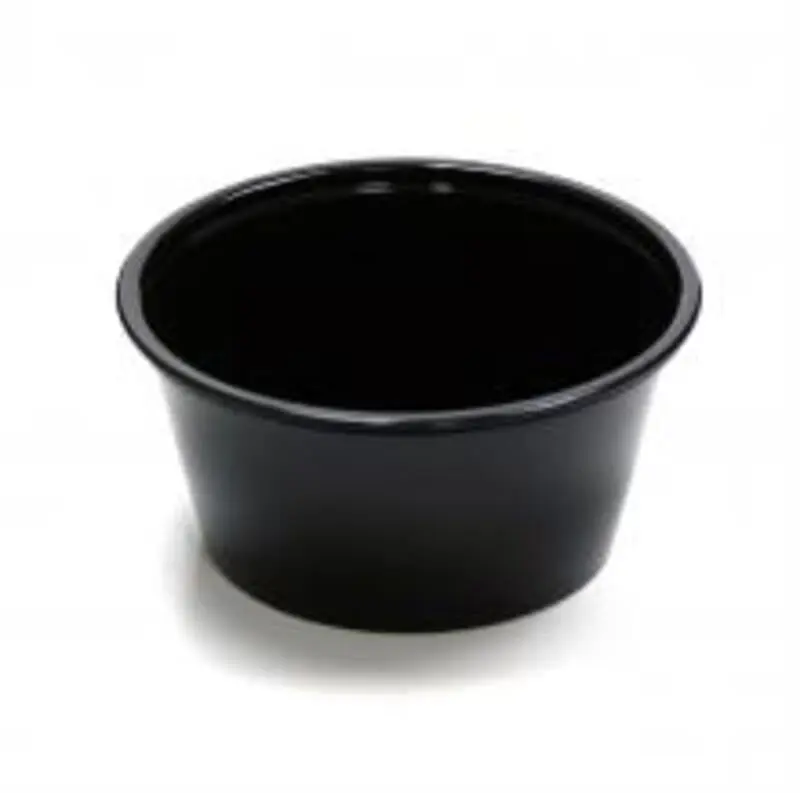 Pactiv Pre-Packed Disposable Cups, PCTYSPP300EA 3.25 oz Microwavable Polypropylene Portion Cup, Black - 3000 Per Pack