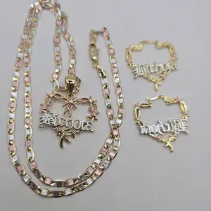 Fashion set BICHOTA necklace  20"inches earrings gold-plated three colors beautiful style