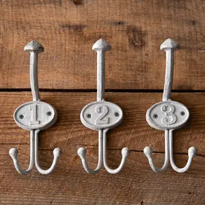 Schoolhouse Numbered Hooks - Set of 3