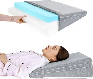 Hombys Health Adjustable Bed Wedge Pillow for Sleeping, Memory Foam Support Pillow with 4 Height Options for Back, Leg & Elevated Comfort