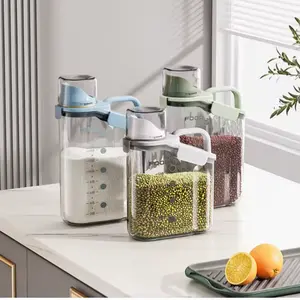Airtight Food Storage Container with Pouring Spout Food Storage Organizer Dry Food Dispenser Canister for Cereal Rice Pasta Coffee Beans Transparent Body Easy Pour Spout Kitchen Organizer