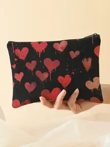 Heart-Shaped Snack Bag for Travel, Ideal for Organizing Cosmetics and Snacks, Perfect Gift for Friends, Fashionable Storage for All Seasons, Cosmetic Pouch