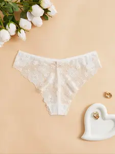Lace Thin Tempting Sexy Women's Thong Panties, Back Cutout Butt Enhancing Lingerie, Erotic Underwear for Women
