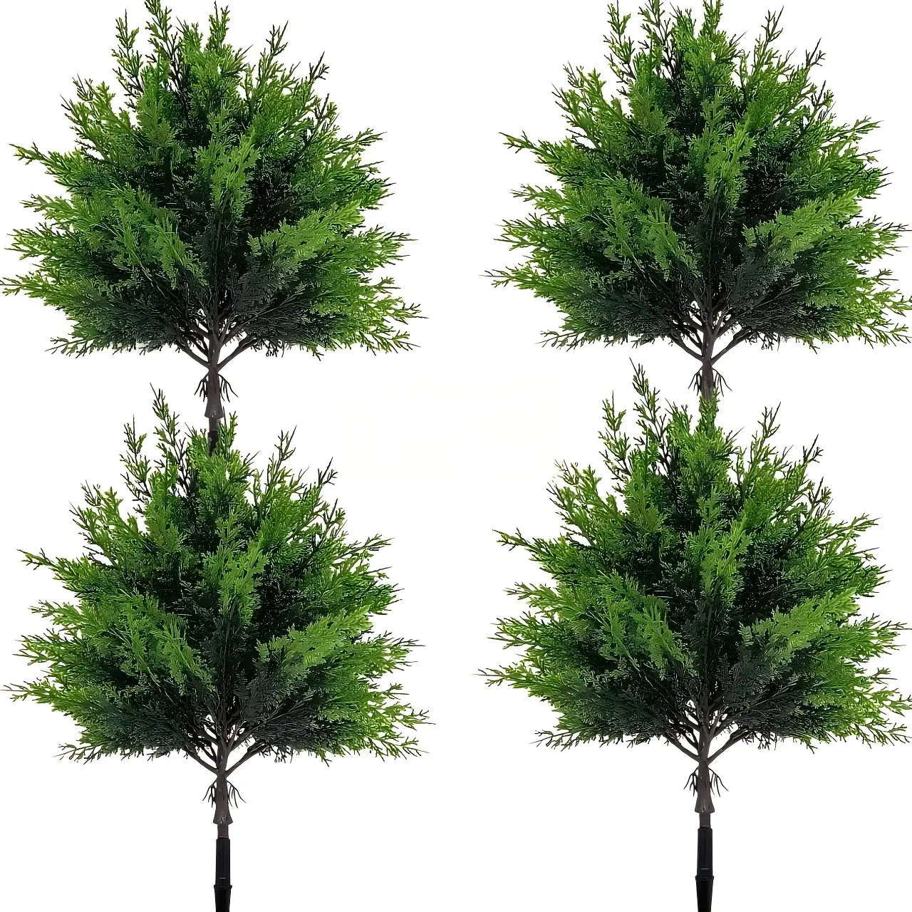 1/2/4-Set Decorative Plastic Artificial Cedar Topiary Ball Trees, UV-Resistant Fake Greenery Plants & Artificial Shrubbery, for Indoor Room, Outdoor Front Porch Garden