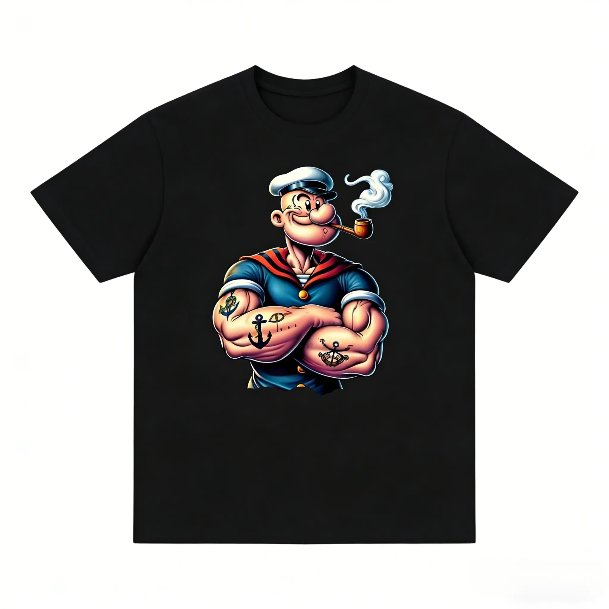 Men's Heavyweight Pirate Graphic T-Shirt - Oversized Loose Fit Round Neck Short Sleeve, Bold Nautical Design with Pirate Ship & Treasure Chest Print, Breathable All-Season Casual & Themed Party Wear, Machine Washable (Ideal for Pirate Costumes )