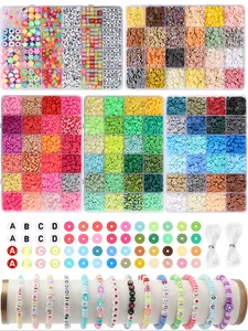 6000pcs/10700pcs Soft Clay DIY Set Bracelet Necklace Jewelry Making Supplies, Christmas Polymer Beads for Friendship Bracelets Diy Crafting