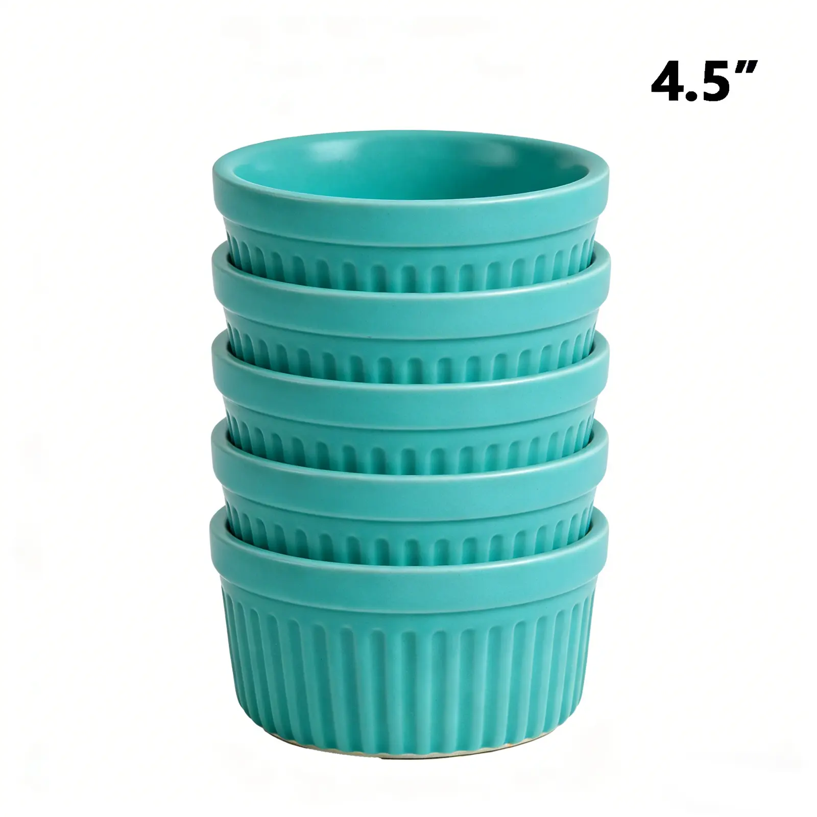 4Pcs 4.5" Stripe Bowl-Blue