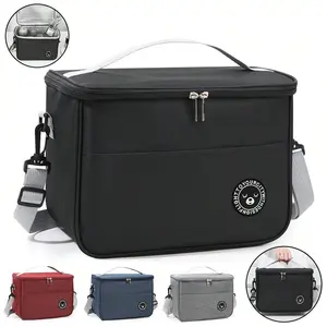 New Portable Lunch Bag Food Thermal Box Waterproof Office Cooler Lunchbox With Shoulder Strap Insulated Case,Large-Capacity Travel Hand-Held Shoulder Strap Insulated Bag, Lunch Box Bag, Student Thickened Waterproof Lunch Bag