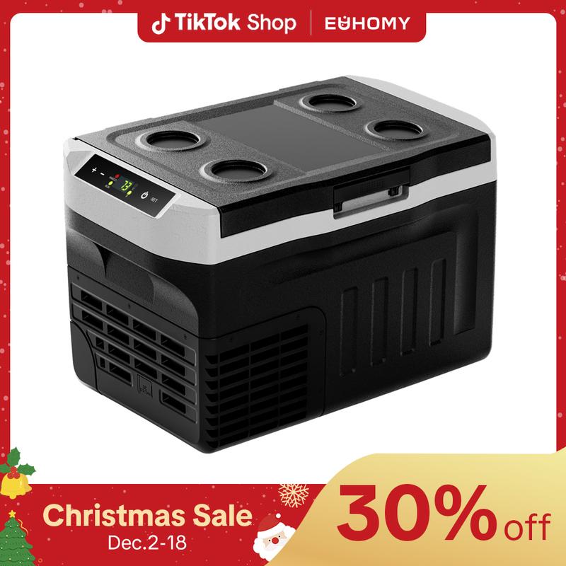 EUHOMY 12 Volt Refrigerator, 12V Car Fridge 22QT(21L) Portable Freezer(-4℉~68℉), Compressor Electric Cooler with 12/24V DC & 110-240V AC, Compressor Electric Cooler for Camping, Travel, Truck- Supports Multiple Models for Versatile Compatibility