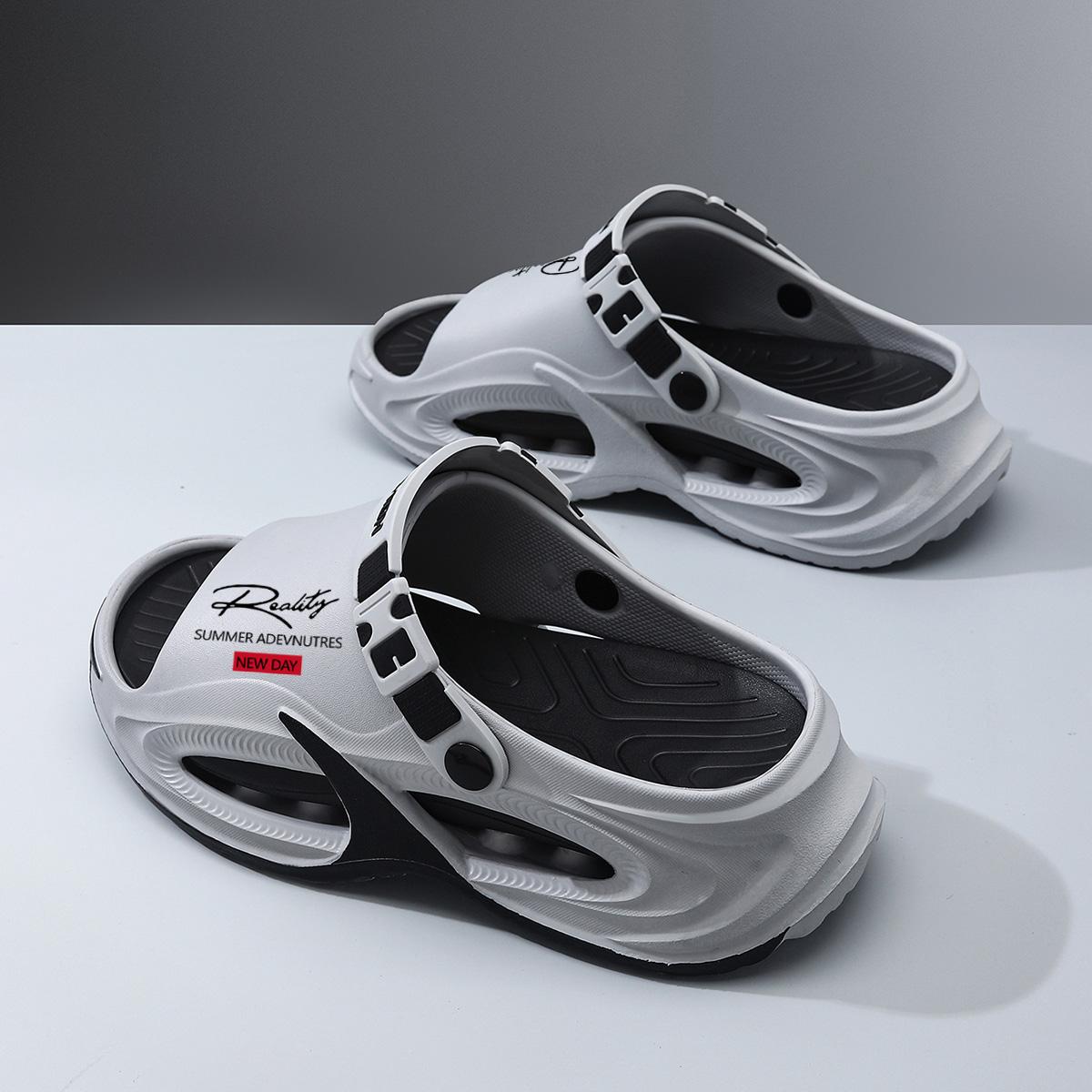 Men's EVA Slide Sandals - Thick Sole, Lightweight Cushioned Walking Shoes, Eva Upper, Waterproof, Slip-Resistant, Breathable, Flexible, Modest Ankle, Easy Slip-On, Casual Street Footwear for Summer Beach, Outdoor Wear, Indoors