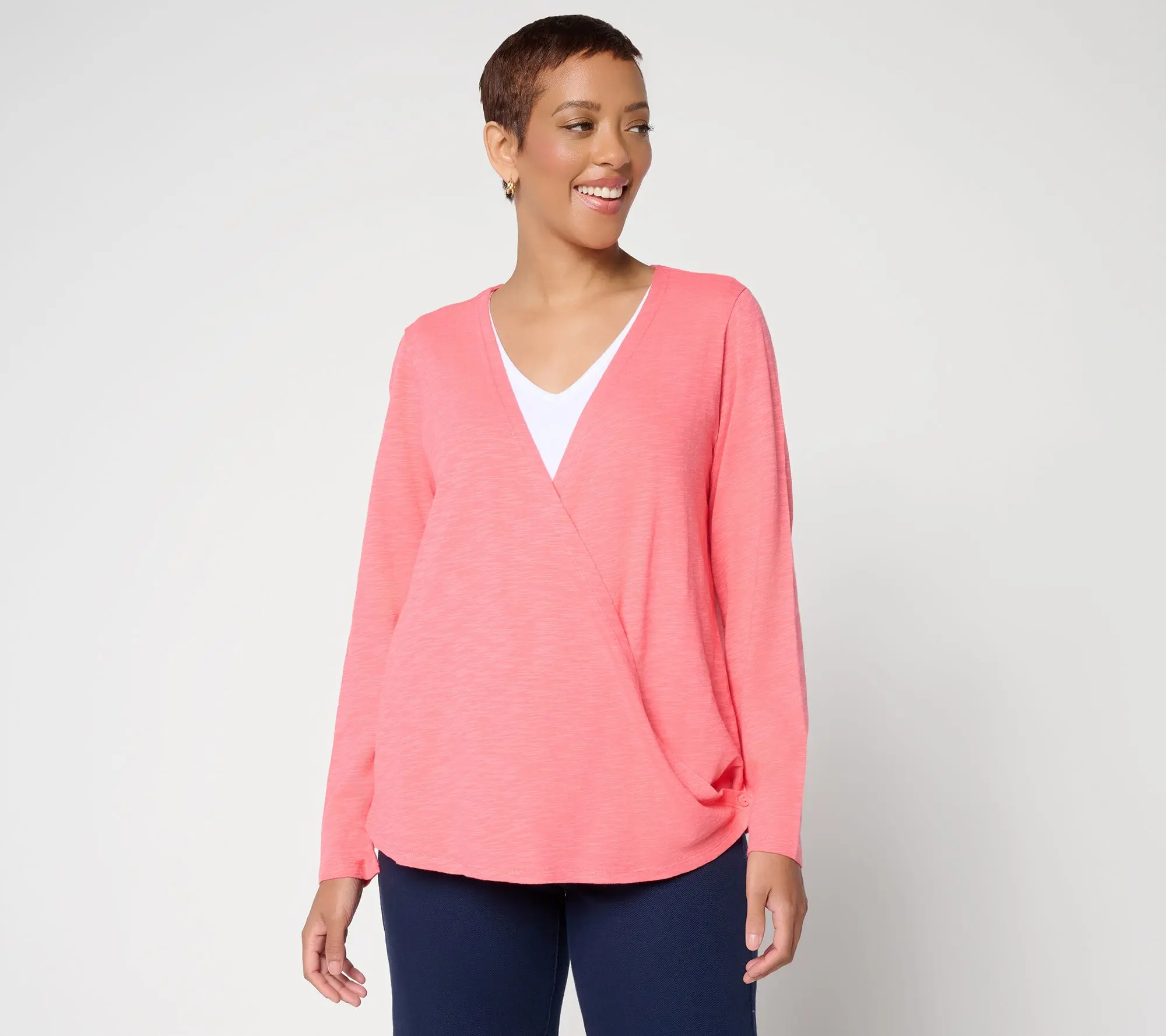 Denim & Co. Essentials Cotton Slub 4-in-1 Open Front Cardigan