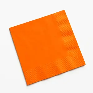 Vibrant Orange Solid Beverage Napkins - 5 in.