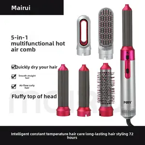 Selling Multifunctional 5-in-1 Hot Air Brush Automatic Curling Iron Hair Dryer Brush Straightening Brush Hair Dryer Curling