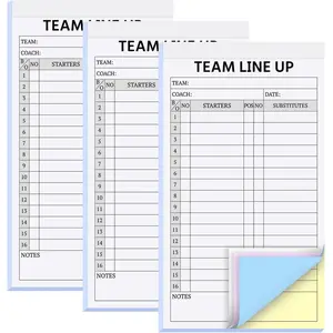 90/180 Sets Baseball/Softball Lineup Cards 4 Part Carbonless 16 Player Roster Lineup Sheets for Coaches Team Sports (3/6 Pads, 4.5 x 8 Inch)