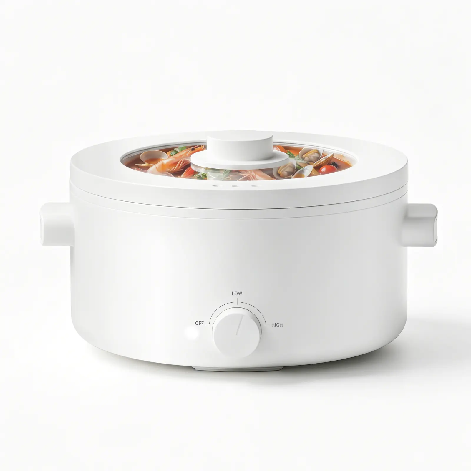 Olayks Multifunctional Hot Pot Kitchen Appliances, 2L/3L Compact 1000W Round Electric Multi Cooker, Ceramic Non Stick Coating, Dual Power Quick Heating, Overheat Protection, 500W Low Simmer, Clean in Water+Wipe, Eggs in 500W, Portable for Apartments,techv