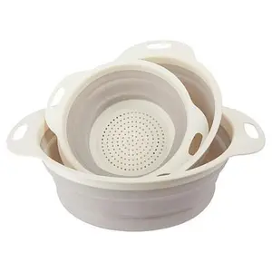 Joy Mangano Joy Eat Cleaner 3-piece Collapsible Antimicrobial Colander Set