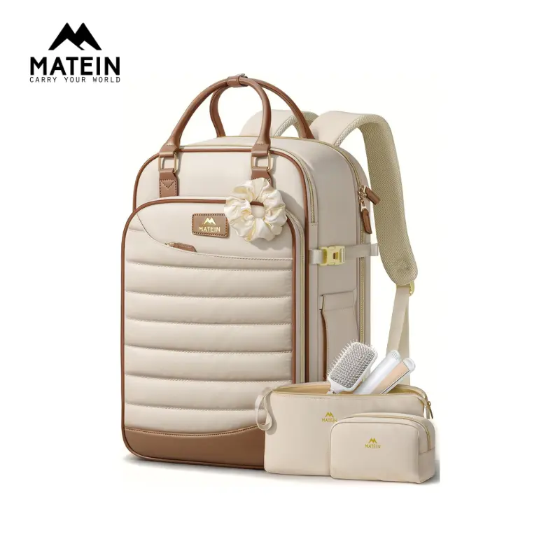 MATEIN HER Carry on Travel Backpack for Women with Hair Essentials Bag Underseat Luggage Backpack, TSA Approved Personal Item Bags for Frontier Airline fits 17" Laptop & 40 oz Tumbler
