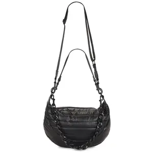 Think Roylyn Elton Hobo Crossbody Bag in Pearl Black