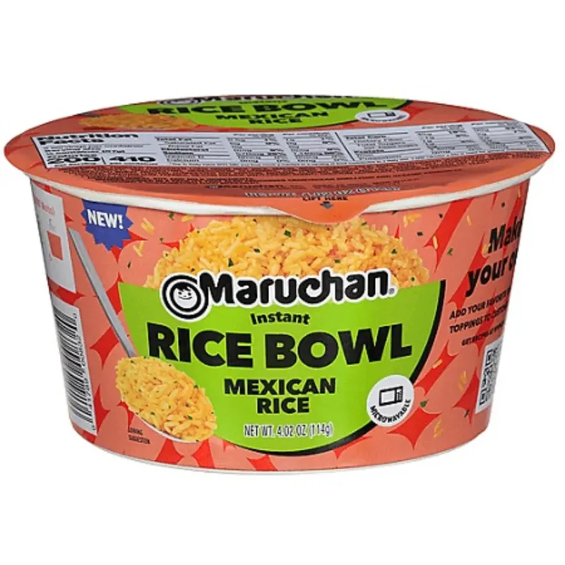 Maruchan Savory Instant Ramen Rice Bowl, 3-Pack 4.02oz Bulk Contains Wheat Dehydrated Veg Fat-Free Sodium-Free Mexican Rice Ramen Soup Lunch Snack Treats, Food
