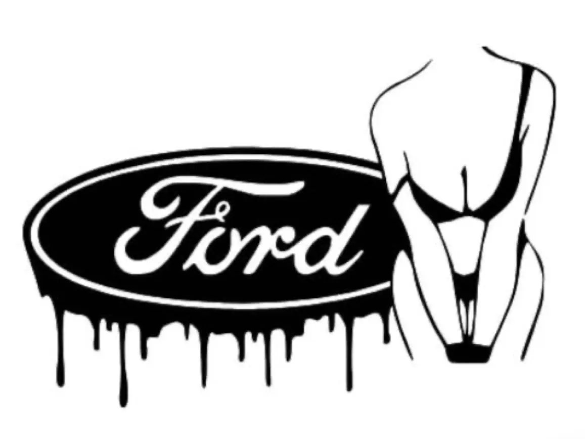 Ford Plate Girl Sticker decal