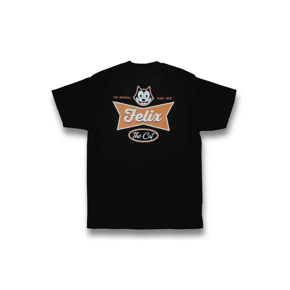 Felix The Cat Men's Short Sleeve Cotton Graphic Tee - Vintage Bowtie Print, 6.0 oz Heavyweight Jersey, Round Neck, Casual Fit, Soft, Domestic USA Printing, Male T-Shirt Clothes, Menswear Streetwear Top